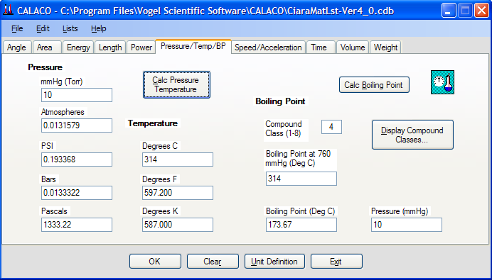 Boiling Point Calculations